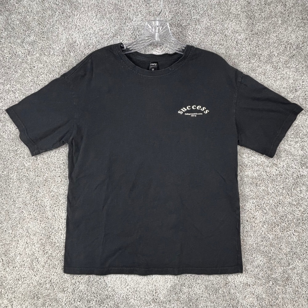 Dazy Success Graphic T-Shirt Mens Medium Black Short Sleeve Cotton Tee